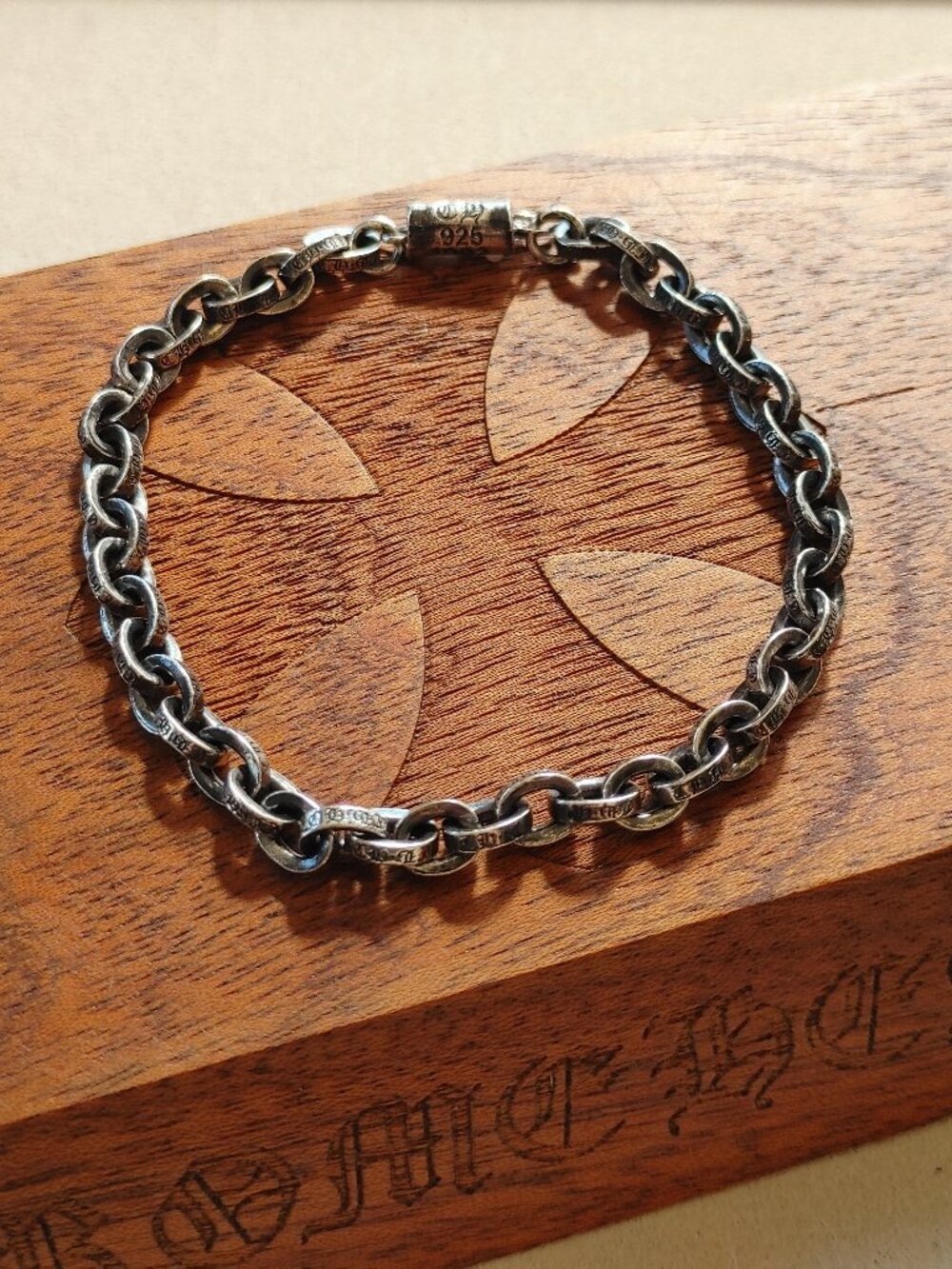 Chrome Hearts Paperchain Bracelet 7in 925 Sterling Silver Authentic